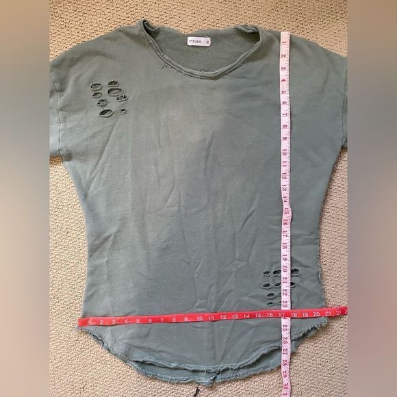 Vitaly Distressed Cotton Sweater Sz M - Picture 9 of 10